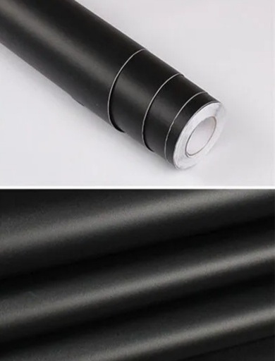Design Fix 0022S černá matná samolepící tapeta v šířce 45 cm NÁVIN ROLE 5 METRŮ